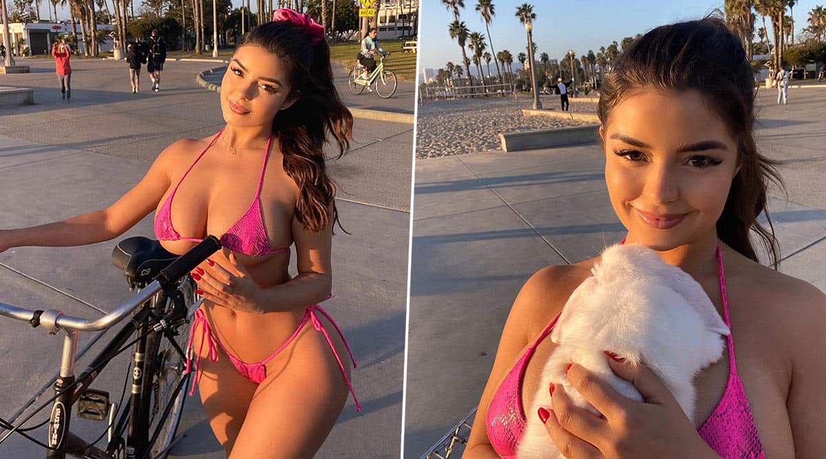 Demi Rose Posts A Cleavage Popping Bikini Bra; Wears A Crucifix