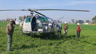 Chetak Helicopter of Indian Army Makes Precautionary Landing in Punjab's Ropar After Taking Off From Patiala Due to Technical Snag