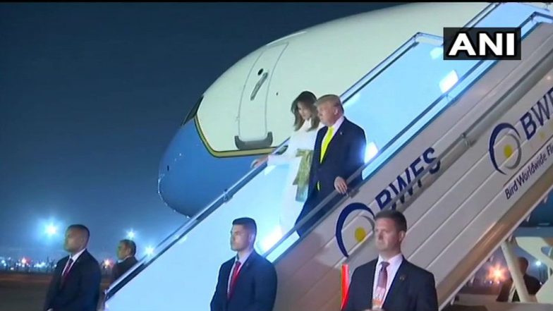 US President Donald Trump Arrives in Delhi After Visiting Taj Mahal for Last Leg of His India Visit