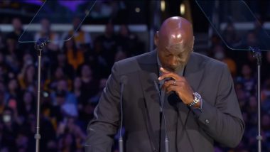 Tearful Michael Jordan Commemorates ‘Little Brother’ Kobe Bryant at Star-Filled Memorial in Los Angeles (Watch Video)
