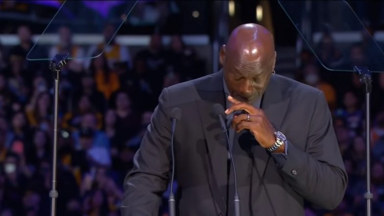 Tearful Michael Jordan Commemorates ‘Little Brother’ Kobe Bryant at Star-Filled Memorial in Los Angeles (Watch Video)