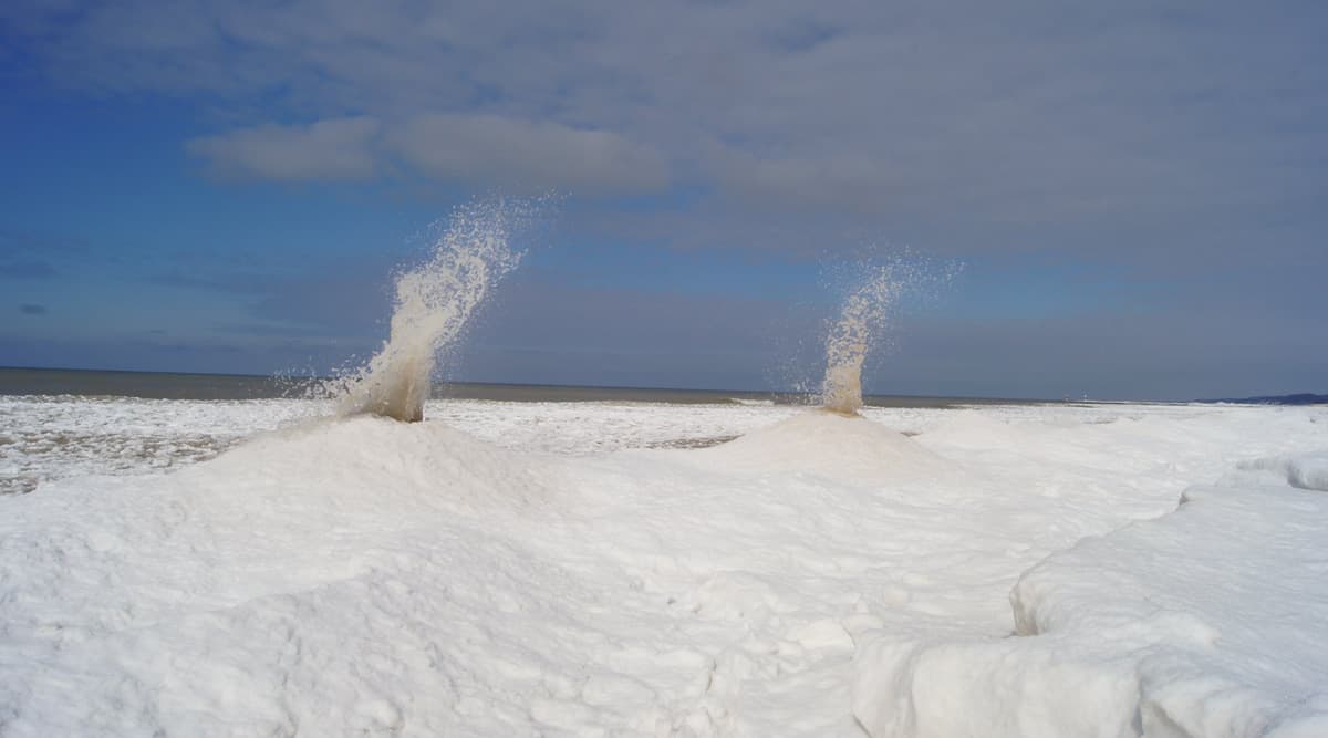 'Ice Volcanoes' Erupt on Lake Michigan Beach, Photos and Videos of Strange Phenomenon Go Viral 'Ice Volcanoes' Erupt on Lake Michigan Beach, Photos and Videos of Strange Phenomenon Go Viral