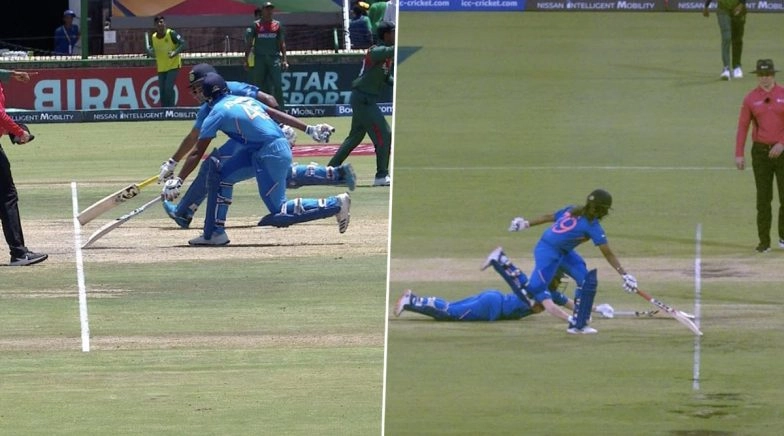Deepti Sharma and Veda Krishnamurthy Involved in Comical Run-Out During IND vs BAN Women’s T20I CWC