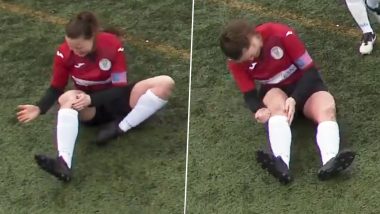 Scottish Footballer Jane O’Toole Hammers Dislocated Knee Back In Place and Continues Playing (Watch Video)