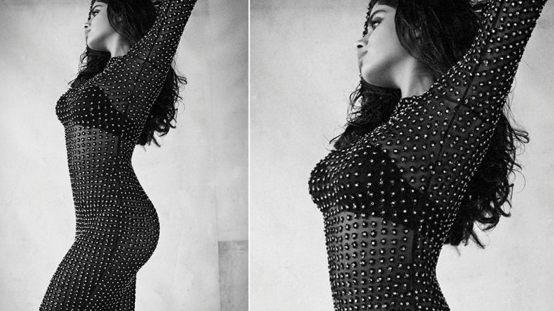 Janhvi Kapoor Looks Sexy In a Glittery See-Through Gown, View Monochrome Pics