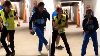 Jemimah Rodrigues Breaks Into a Jig With Off-Duty Security Guard Ahead of India vs New Zealand Clash in ICC Women’s T20 World Cup (Watch Video)