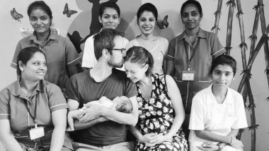 Kalki Koechlin and Guy Hershberg Pose with Newborn Daughter Sappho, the Actress Thanks Doctors for a Successful Water Birth (View Pics)