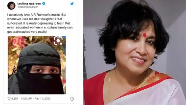 AR Rahman's Daughter Khatija Rahman Gives a Befitting Reply to Taslima Nasreen for Calling Her Burqa 'Depressing'