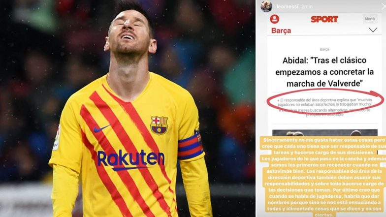 Lionel Messi Hits Out At Barcelona Sporting Director Eric Abidal Over Squad Criticism