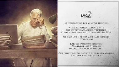 Indian 2 Crane Accident: Lyca Productions Announce 2 Crore Financial Aid to Help the Families of the Unit Members Who Died and Those Injured in the Mishap