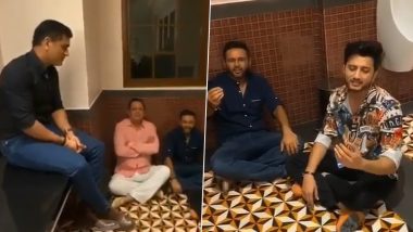 MS Dhoni Enjoys ‘Bathroom’ Singing Session With CSK Teammate Piyush Chawla, RCB’s Parthiv Patel and Singer Ishaan Khan (Watch Video)