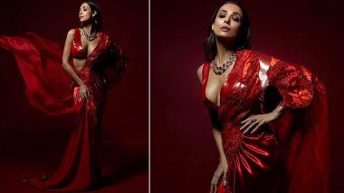 DAMN! Malaika Arora Drapes A Sexy Fashion Forward Six-Yard For Armaan Jain’s Wedding Reception and It’s Literally Wow (View Pics)