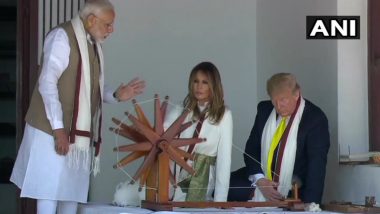 Donald Trump, Wife Melania Try Spinning 'Charkha' at Sabarmati Ashram