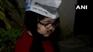 Delhi Assembly Elections 2020 Results: Kid Dressed As Arvind Kejriwal Reaches AAP Supremo’s Residence Ahead of Counting, View Pics