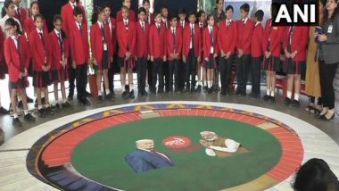 'Namaste Trump': Artists Make 3D Rangoli of PM Narendra Modi, Donald Trump in Surat