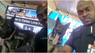 Woman's Post of Dallas Policeman Clicking Selfie With His K9 Service Dog Goes Viral, He Responds With The Photos