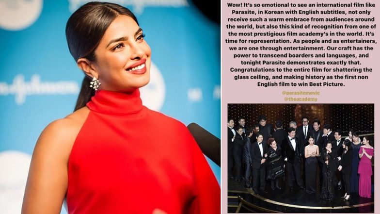 Oscars 2020: Priyanka Chopra Jonas Gets Emotional As Parasite, the First Non-English Film Makes Oscar History by Winning the Best Picture Award