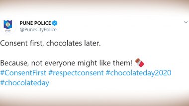 Pune Police's Tweet on Chocolate Day 2020 Gives Important Message of Consent