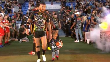 Quaden Bayles, Nine-Year-Old Bullied Dwarf Kid, Takes Field With NRL All-Star Rugby Team for Exhibition Match (Watch Video)