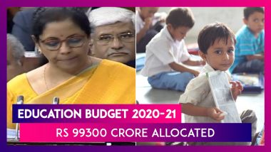 Education Budget 2020-21: FM Nirmala Sitharaman Announces Rs 99300 Crore For The Education Sector