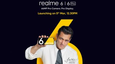 Realme 6 Series Scheduled To Be Launched in India on March 5; Salman Khan Roped in As Its Brand Ambassador