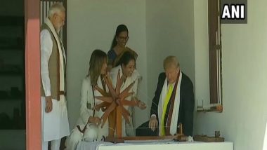 Donald Trump Visit to Sabarmati Ashram: Mahatma Gandhi's 'Three Wise Monkeys' Statue, Book, 'Charkha' Gifted to US President