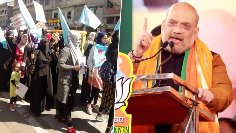 Shaheen Bagh Protesters Begin March to Meet Amit Shah Over CAA-NRC, Heavy Security Outside Home Minister's Residence