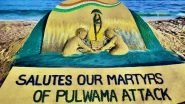 Sudarsan Pattnaik Pays Tribute to Martyrs with His Sand Art on One Year of Pulwama Attack