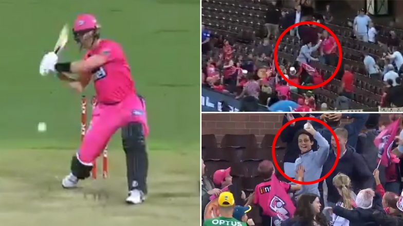 Fan Takes Spectacular Catch During Sydney Sixers vs Melbourne Stars Big Bash League 2019–20 Final, Netizens Term It One of the Best Crowd Catches Ever (Watch Video)