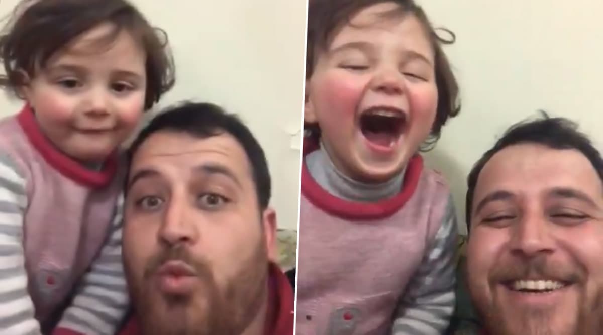 Syrian Dad Makes Daughter Laugh to Distract Herself From Sounds of Bombing and Warplane in Idlib (Watch Video) Syrian Dad Makes Daughter Laugh to Distract Herself From Sounds of Bombing and Warplane in Idlib (Watch Video)