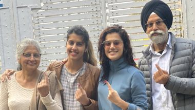 Delhi Assembly Elections 2020: Taapsee Pannu and Family Cast Their Votes In Actress' Short Trip To Capital City (View Pic)