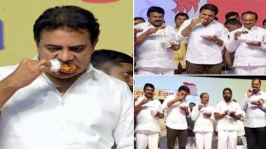 Coronavirus Scare in India: Telangana Ministers Eat Chicken on Stage to Dispel COVID-19 Fears