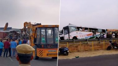 Tamil Nadu Accident: 20 Dead, Several Injured After KSRTC Bus Collides With Truck Near Avinashi Town of Tirupur District