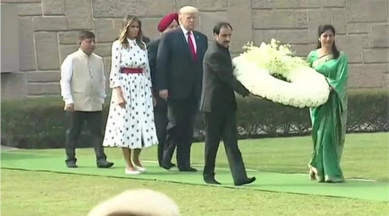 Donald Trump & First Lady Melania Pays Tribute to Mahatma Gandhi at Raj Ghat 