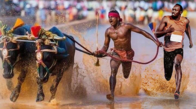 Srinivas Gowda Sets New Record by Completing 100 Metres in Just 8.96 Seconds in Kambala Racing