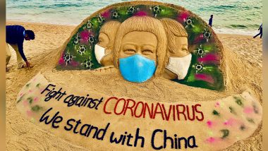 Sudarsan Pattnaik’s Sand Art Dedicated to Fight Against Deadly Coronavirus Displays the Intensity of 2019-nCoV (View Pic)