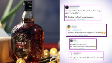 Old Monk Is the Most Preferred Base Drink! Twitterati Comes Up With Quirky Responses