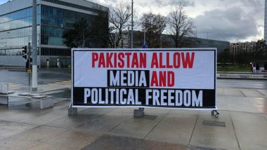 Pakistan Left Red-Faced in Geneva, Banners Asking Islamabad to 'Allow Media and Political Freedom' Displayed Outside UN Office