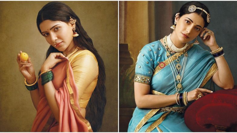 Samantha Akkineni, Shruti Haasan Feature on a Special Edition Calendar Themed on Raja Ravi Varma’s Paintings, and They Look Breathtakingly Royal (View Pics)