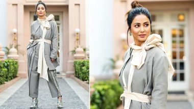 Yo or Hell No? Hina Khan's Semi Formal Look by Bav Tailor for Hacked Promotions