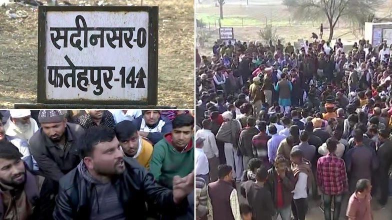 Delhi Police Head Constable Rattan Lal’s Family Protests in Rajasthan Demanding Martyr Status for Him, Locals Block Road Leading to His Village in Sadeensar