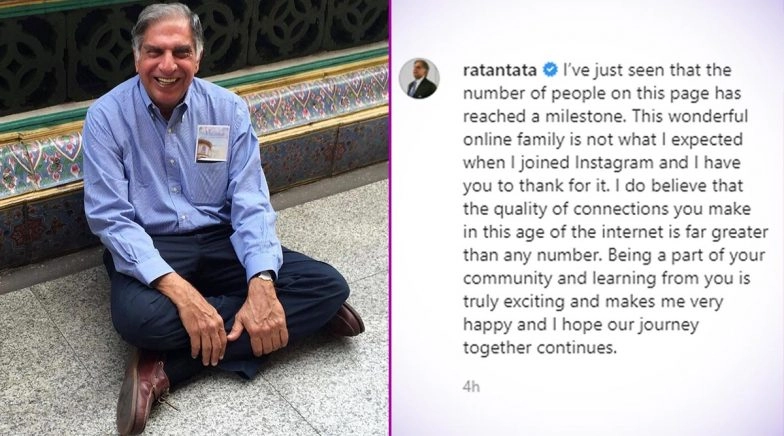 Ratan Tata Reaches 1 Million Followers on Instagram