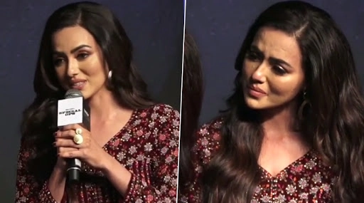 Sana Khan couldn't control her tears at the press meet of Neeraj Pandey's Special Ops.