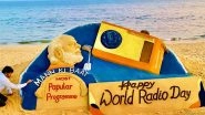 Sudarsan Pattnaik Creates Sand Art for World Radio Day, Honours PM Narendra Modi&rsquo;s Mann Ki Baat (View Pic)