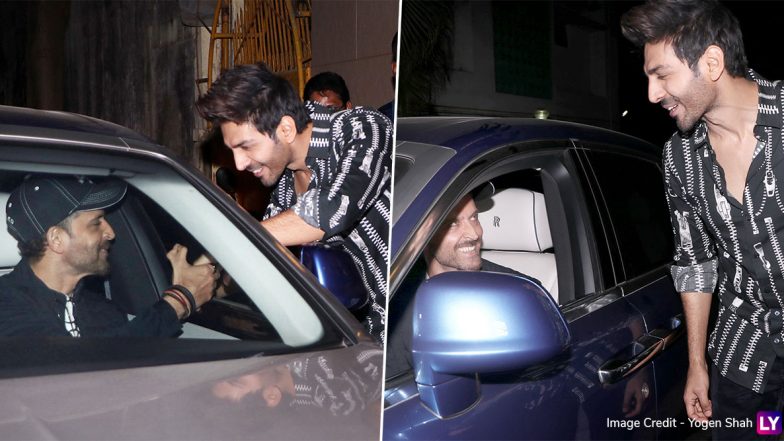 Hrithik Roshan and Kartik Aaryan’s Impromptu Meet-and-Greet Wins Netizens’ Hearts! View Pics
