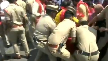 Hyderabad: CPI Members Detained for Trying to Burn Amit Shah's Effigy Over Delhi Violence (Watch Video)