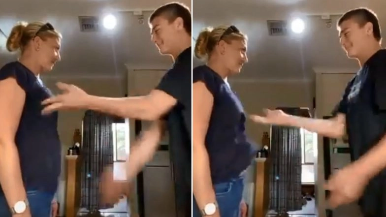 Teen Slaps His Mom’s Breasts for Weird TikTok Stunt, Twitterati Unimpressed (Watch Video)