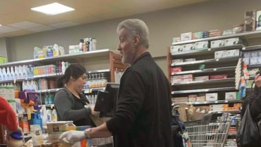 Sylvester Stallone Spotted Wearing Latex Gloves While Shopping as a Precaution to Coronavirus Outbreak