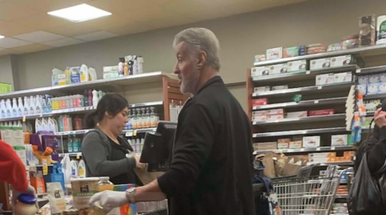 Sylvester Stallone Spotted Wearing Latex Gloves While Shopping as a Precaution to Coronavirus 