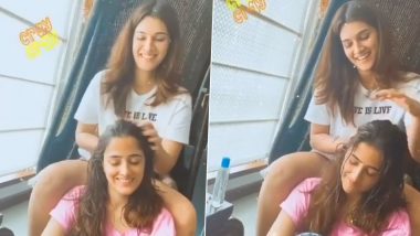 COVID-19 Lockdown: Kriti Sanon Gives Head Massage to Sister Nupur During the Janata Curfew (Watch Video)